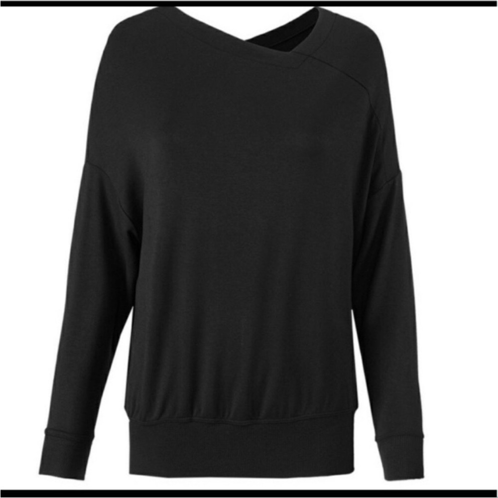 CAbi Black Asymmetrical 3/4 Sleeve Hoodie